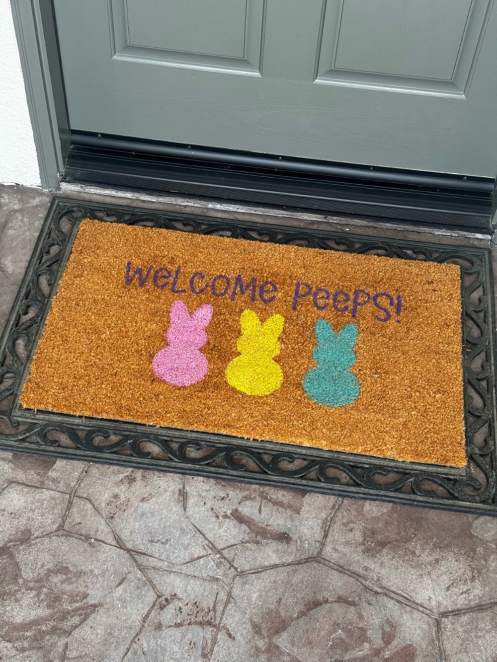“Welcome Peeps” Easter Doormat – Like New